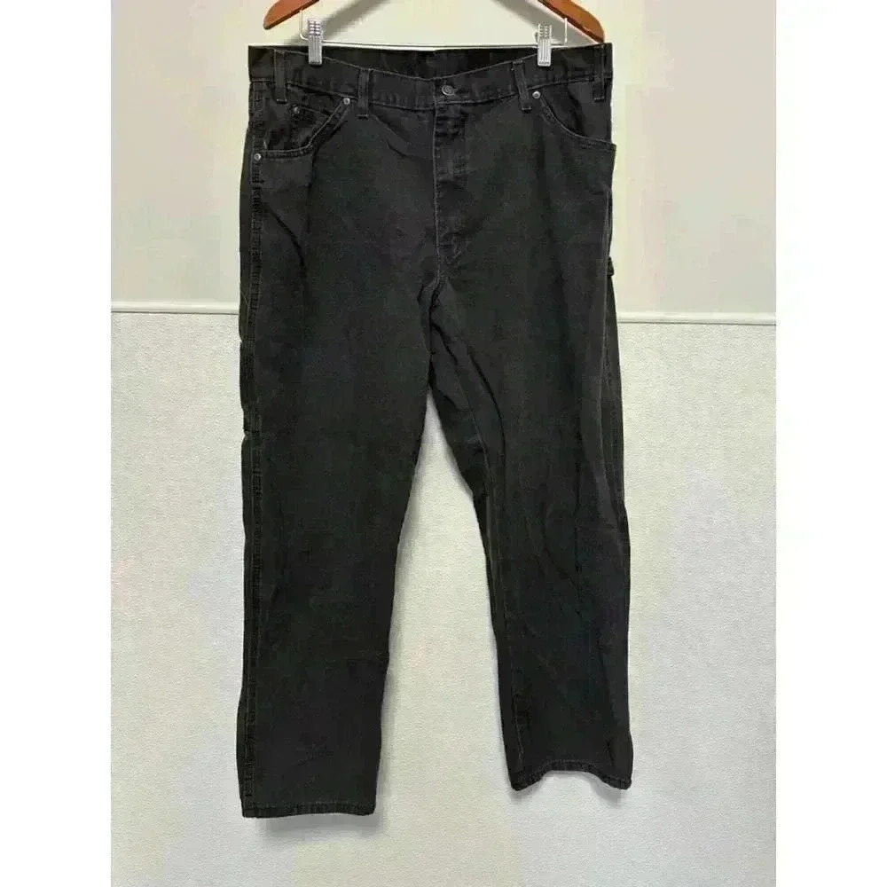 Men's Dickies Black Work Pants 38x32 with Hammer Loop